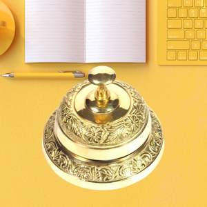 Elegante campana de mano de latón, regalo novedoso, mango de madera, Colección marítima clásica para Servicio Escolar, decoración de oficina en casa, aleación hecha - Product Image 5