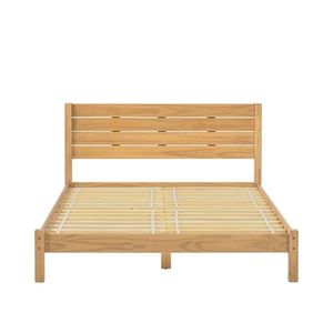 Cadre de lit minimaliste en teck avec tête de lit et table de chevet, tailles personnalisables, meubles durables de haute qualité - Product Image 5