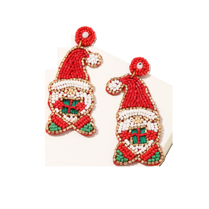 Regalo de Navidad Camas de semillas Pendientes de bordado DIY Cuentas de semillas Bordado Pendientes de Navidad Pendientes de cuentas vintage - Product Image 3