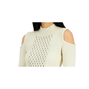 Maglione Donna Karan da donna bianco XX-Small con spalle scoperte e catena di cristalli, accessorio invernale - Product Image 2