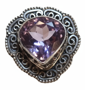 Anillos Finos de Plata de Ley 925 al por Mayor, Joyería Clásica de Compromiso y Boda con Piedra Preciosa de Amatista Natural - Product Image 1