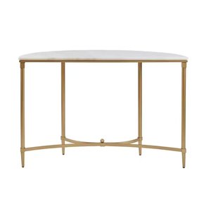 Nuevas mesas de aspecto, mesa de consola de café central recubierta, Metal de acento superior de mármol moderno en oro, decoración decorativa para dormitorio de TV en casa - Product Image 1