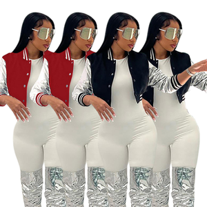 Veste universitaire en toile respirante à carreaux noirs, rouges et blancs personnalisée pour femmes, veste de baseball, bomber, streetwear universitaire, logo - Product Image 2