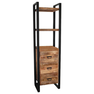 Industrial Mango <b>Wooden</b> and Iron Bookshelf Handmade for Dining & Living Room Book Display in Bulk Wholesale - Product Image 1