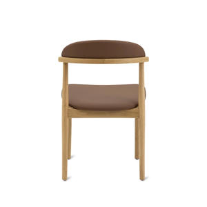 Silla de comedor de diseño moderno con marco de madera maciza de teca con asiento y respaldo tapizados para uso en interiores y exteriores de apartamentos - Product Image 3