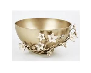 Frutero Colgante de Acero Inoxidable Plateado, Ecológico, Clásico, con Diseño Floral para Postres y Chocolates - Product Image 1