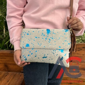 New Stylish Designer Women's Crossbody <b>Bag</b> Handmade Metallic Fur <b>Leather</b> Tassel Customizable Hot Selling Fashion Purses Handbags - Product Image 1