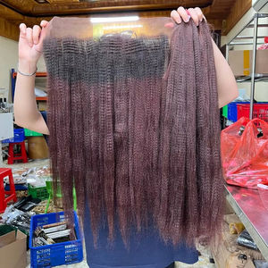 Extensión Super doble dibujado pelo vietnamita Yaki recto cabello humano paquetes 12a grado crudo rizado recto paquetes - Product Image 1