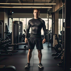 Camisa de protección contra sarpullidos de compresión atlética personalizada para hombre, manga larga, cuello redondo, ligera, 100% poliéster, transpirable y Anti-UV - Product Image 6