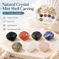 Miniature Coquillage Sculpté en Cristal, Ornement en Pierre Naturelle Polie pour Décoration de Plage, Présentation et Cadeau