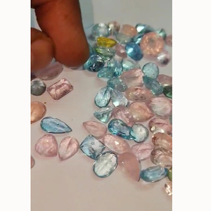 73 piezas de morganita de Aguamarina natural 10mm a 15mm faceta de pera ovalada 210 Cts lote Iroc ventas piedras preciosas sueltas de alta calidad US $202,13 - Product Image 2