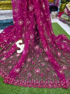 Tela de red ligera suave de calidad superior para vestidos Dupatta, decoración artesanal y fines de diseño de moda - Product Image 3