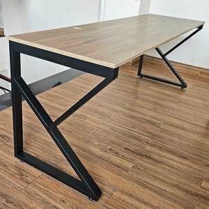 Mesa de Diseño Industrial para 2 Personas KConcept HBKC047, 200x60cm, Madera Contrachapada con Patas de Hierro - Product Image 4