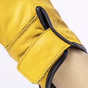 Gants d'équitation jaunes de protection professionnelle en cuir respirant pour motards avec écran tactile Design complet des doigts pour hommes - Product Image 5