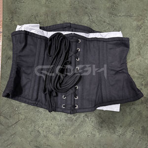 Corset sous-poitrine en dentelle de coton noir avec poche pour pistolet, style de formation de la taille, bustier tendance - Product Image 3