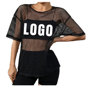 New Arrival Women <b>Crop</b> <b>Top</b> for Sale Custom Logo Women <b>Crop</b> <b>Top</b> mesh T Shirts Cotton Fitted Breathable T-shirt for Women - Product Image 4