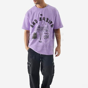 Cómoda Camiseta estampada de gran tamaño antiarrugas 100% algodón camiseta personalizada para hombres al por mayor Camisetas estampadas de gran tamaño para hombres - Product Image 3