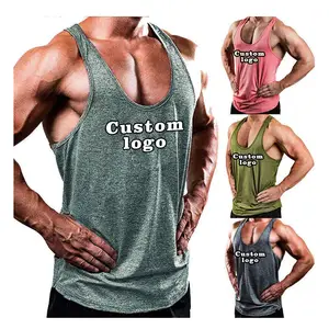 Men custom 100% cotton gym tank top workout fitness running exercise men's tank tops Wholesale OEM 2023 with customization