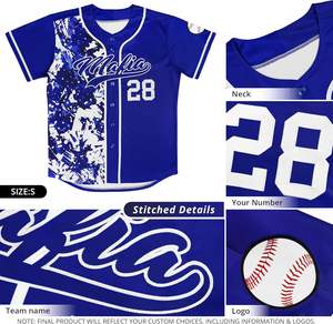 Vente en gros maillots de baseball hommes femmes jeunes uniformes d'équipe rétro vintage impression par sublimation disponible hommes jeunes - Product Image 3