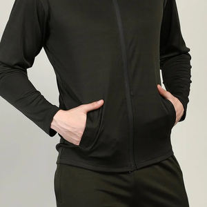 Otoño Invierno chaqueta de hombre personalizada de secado rápido empalme cremallera gimnasio cortavientos gimnasio ropa deportiva Fitness ropa deportiva chaqueta - Product Image 5