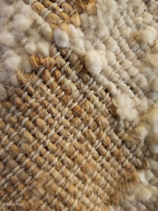 Alfombra de Yute y Lana Tejida a Mano en Color Beige Marrón a Precio Reducido |   Alfombra Moderna de Pelo Corto con Diseño de Cuadros |   Alfombra Kilim Lavable - Product Image 5