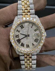 Montre mécanique pour homme en acier inoxydable, style Hip Hop antique, avec saphir et diamants brillants en moissanite VVS, pour collection de montres - Product Image 5