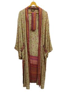 Ropa de salón Kimono de verano Hasta el tobillo Bata de seda Bata multicolor Ropa de noche Bata India Vintage Seda reciclada Sari Kimono, - Product Image 3