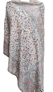 Handmade Pure Silk Pashmina Shawls Winter <b>Women</b> Luxury Jacquard Embroidered Dyed Customized Designs Ready <b>for</b> Customization - Product Image 3