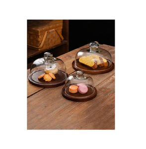 Servidor de pastel de postre de madera con tapa de vidrio Servidor de pastel de alta calidad Tamaño personalizado a precios asequibles - Product Image 2