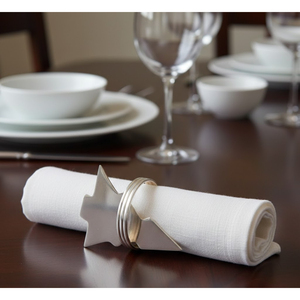 Anillos de servilleta metálicos plateados modernos al por mayor, elegantes soportes decorativos para servilletas para bodas, Navidad y decoración de mesas de comedor. - Product Image 1