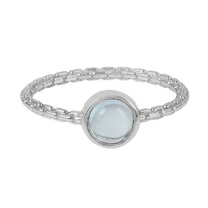 Anillo de piedras preciosas de Topacio Azul de Plata de Ley 925 de alta calidad, ajuste de bisel clásico para mujer, accesorios para fiesta de boda, joyería - Product Image 3