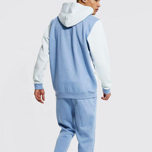 OEM nuevo diseño de moda 100% algodón transpirable chándal ropa de entrenamiento Jogging hombres cremallera chándales conjunto para la venta - Product Image 4