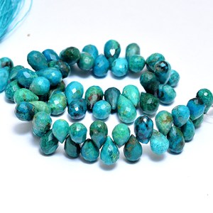 Chrysocolla 5x8mm-6x9mm lágrima Briolette facetado cuentas sueltas Natural crisocola semipreciosas gotas de piedras preciosas cuentas para joyería - Product Image 3