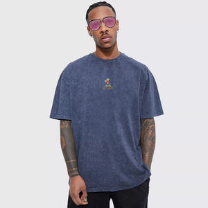 T-shirt graphique personnalisé délavé à l'acide 100% coton Vintage Stock T-shirt délavé à l'acide minéral T-shirts à col rond T-shirts coupe ample - Product Image 5