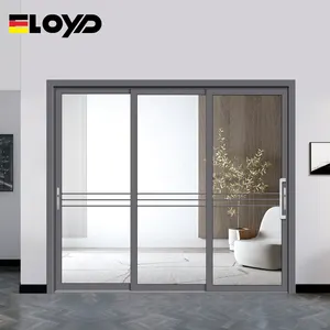 Eloyd impermeable interior de la cocina de aluminio puertas traseras correderas fáciles puertas correderas de vidrio en los precios exteriores