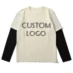 Sudadera personalizada con diamantes de imitación desgastados peso pesado bordado transpirable manga larga doble capa camisetas de gran tamaño para hombre - Product Image 3