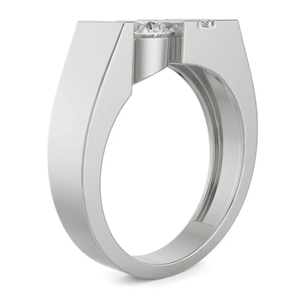 2,5 quilates forma redonda laboratorio cultivado diamante solitario boda de los hombres en 14K oro blanco F Color VVS/VS claridad - Product Image 3