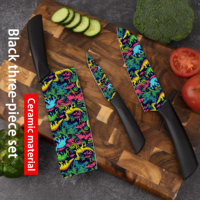 4 Set Pisau Lipat Keramik Chef Gagang Plastik Tajam Ambidextrous Aman untuk Mesin Cuci Piring Tahan Lama Gaya Fashion Pabrik