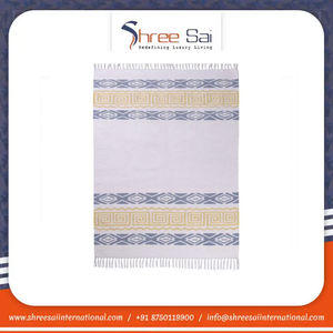 Tapis en coton tissé à la main indien de qualité supérieure brodé bloc à la main impression moderne géométrique lavable personnalisable tapis de zone de prière - Product Image 5