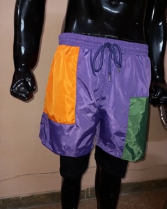 ผ้าไนล่อนสแปนเด็กซ์94% กางเกงขาสั้นผ้ากำมะหยี่ปักโลโก้ได้ตามต้องการพร้อมกระดุมด้านข้าง - Product Image 2