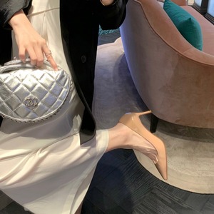 Same As Mom Grape Pointed Toe Shallow <b>Red</b> Bottom Stiletto Elegant Versatile Formal Commute Daily Women Casual Pumps - Product Image 3