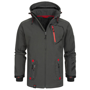 Premium Hommes Nouveaux Poignets Élastiques De Luxe Softshell Zipper Coupe-Vent Veste Musthave Outwear Flexible Fit Veste Avec Logo Personnalisé - Product Image 5