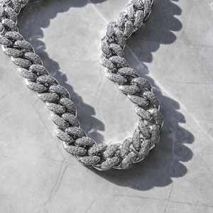 Chaîne en argent sterling 925 personnalisée avec diamant moissanite rond, bijoux de corps unisexe pour mariage avec placage argent pour lui et elle - Product Image 5