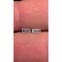Diamante Natural Brillante de Corte Baguette, Color E, Claridad VVS2, Corte Excelente, Perforado con Láser, Pequeño, Certificado, para Joyería