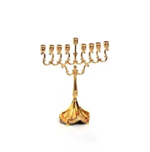 Fabricant et exportateur bougeoirs Menorah en laiton de haute qualité bougeoirs Menorah juifs dorés modernes et élégants vente à chaud - Product Image 2
