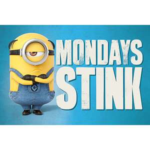 Affiche sur toile moderne « Despicable Me 3 », décoration murale « Mondays Stink » avec cadre noir - Product Image 5