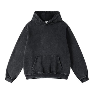 Acid Wash Hot Winter Fashion Style Pullover Kangaroo Pocket Hoodie y Unisex Hip Hop Drop Shoulder Hoodies Fabricantes - Product Image 6