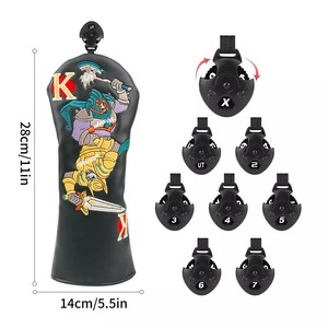 Housse de tête de club de golf personnalisée en broderie, housse de tête de club de golf en cuir, housse de tête de club de golf hybride pour driver, fairway wood - Product Image 3