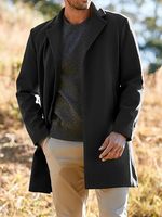 Manteau trench pour homme, streetwear, coupe ample, simple boutonnage, respirant, chaud, doux, col rabattu, pour l'automne, veste grande taille