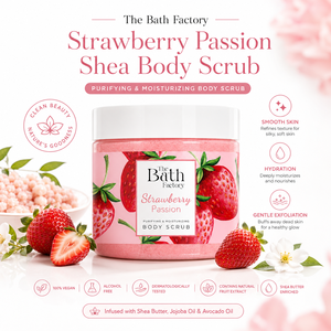 Strawberry Shea Exfoliating <b>Body</b> <b>Scrub</b> for All Skin Types | The Bath Factory - Product Image 1